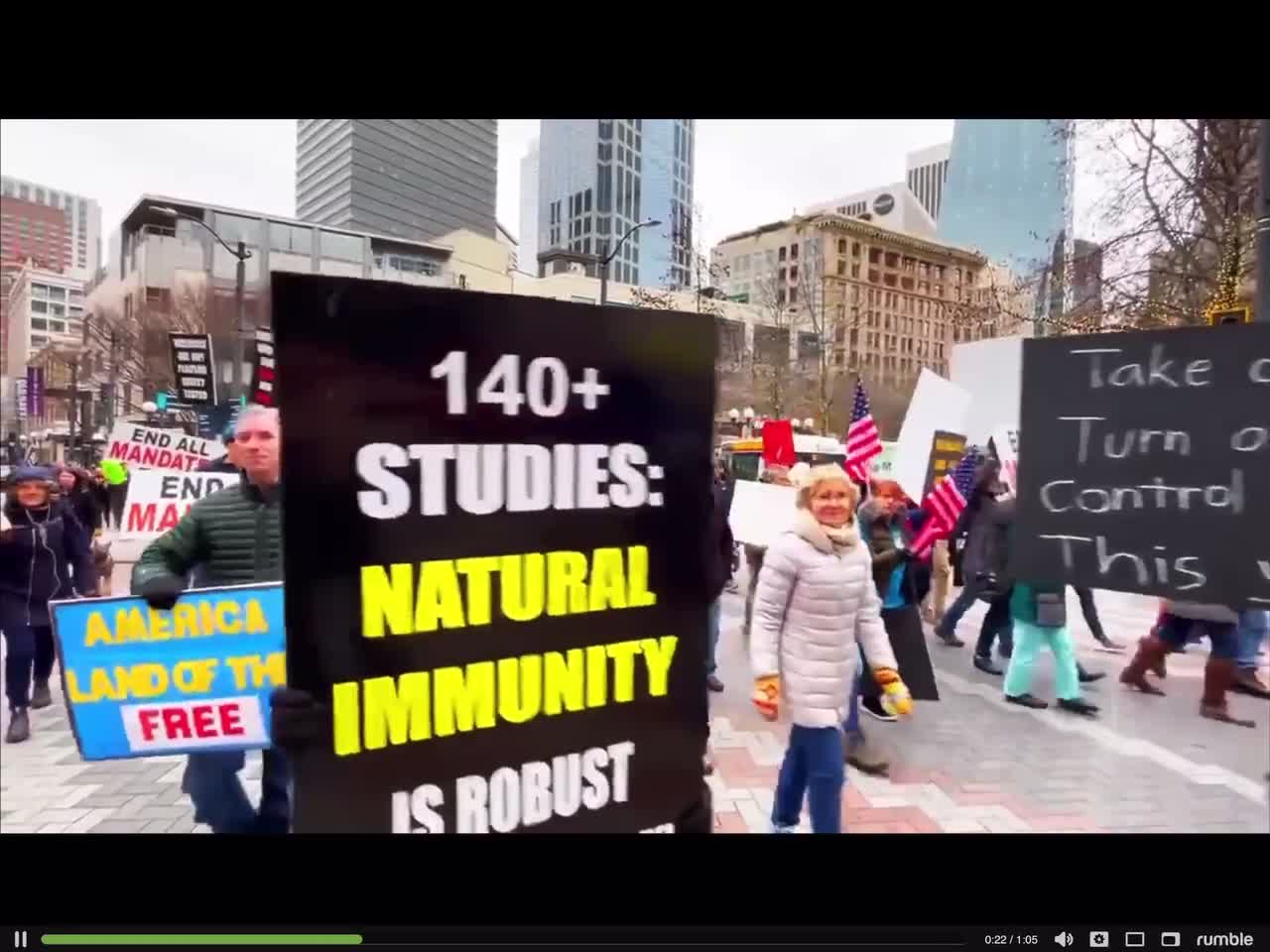 Seattle Washington Covid-19 coronavirus vaccine mandate protest ❤️