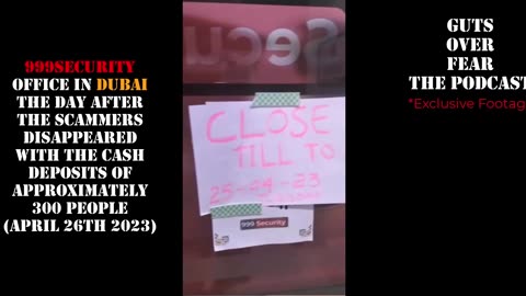 Major League Scammers In Dubai EXPOSED By GutsOverFearThePodcast