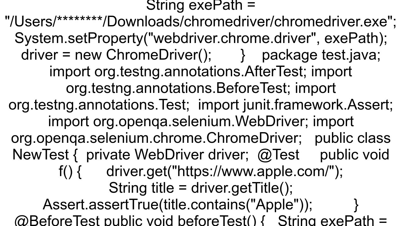 FAILED CONFIGURATION BeforeTest beforeTest MAVEN TestNG Selenium