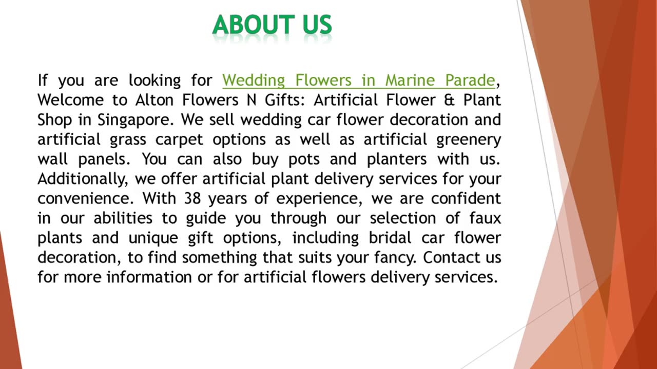 If you are looking for Wedding Flowers in Marine Parade