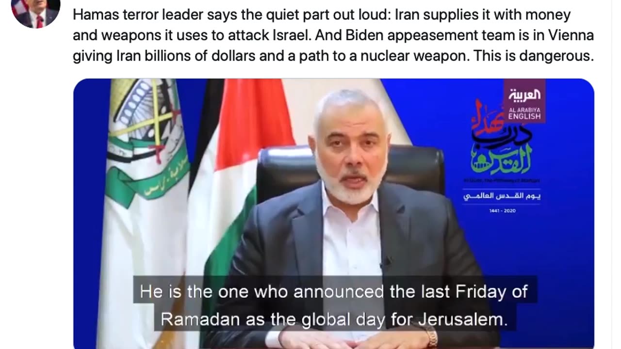 REMEMBER THIS? HAMAS LEADER SAYS Quiet Part Out Loud!