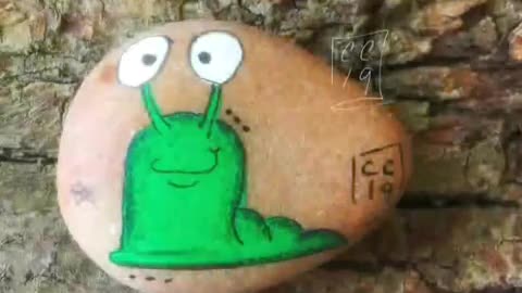 Stunning Black and white stone Rock painting ideas