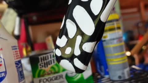 Do cows come white & then get black spots or come black & get white spots? Power coating cow style.