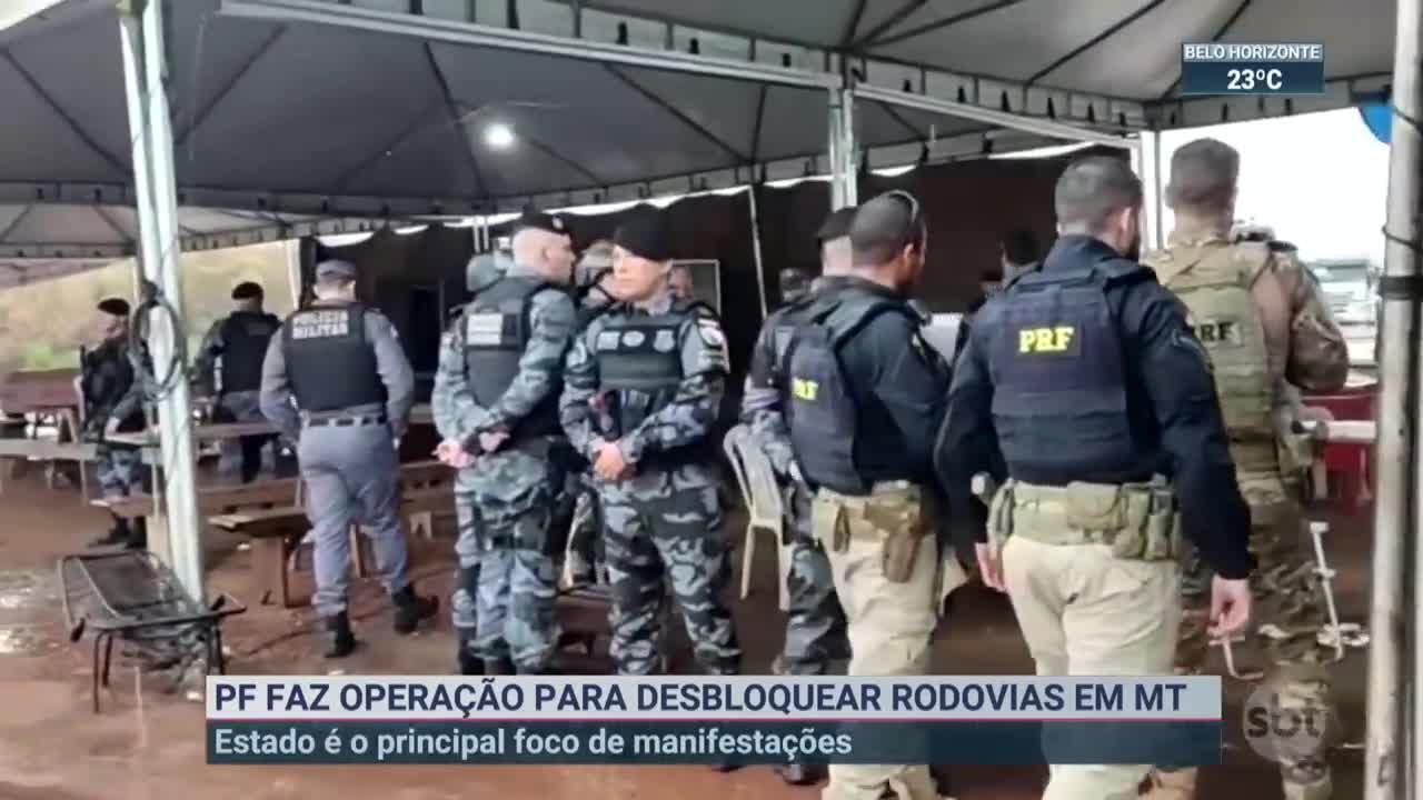 PF faz operação para desbloquear rodovias em Mato Grosso