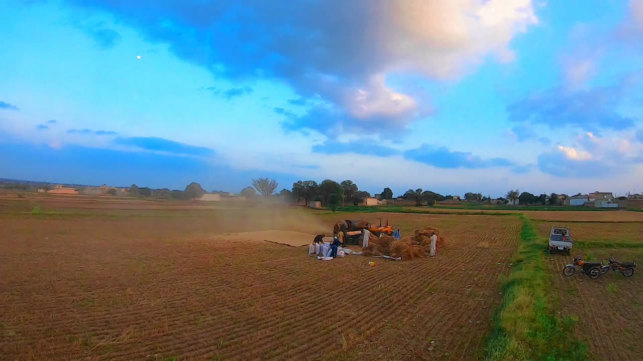 A timelapse view of village field in Pakistan