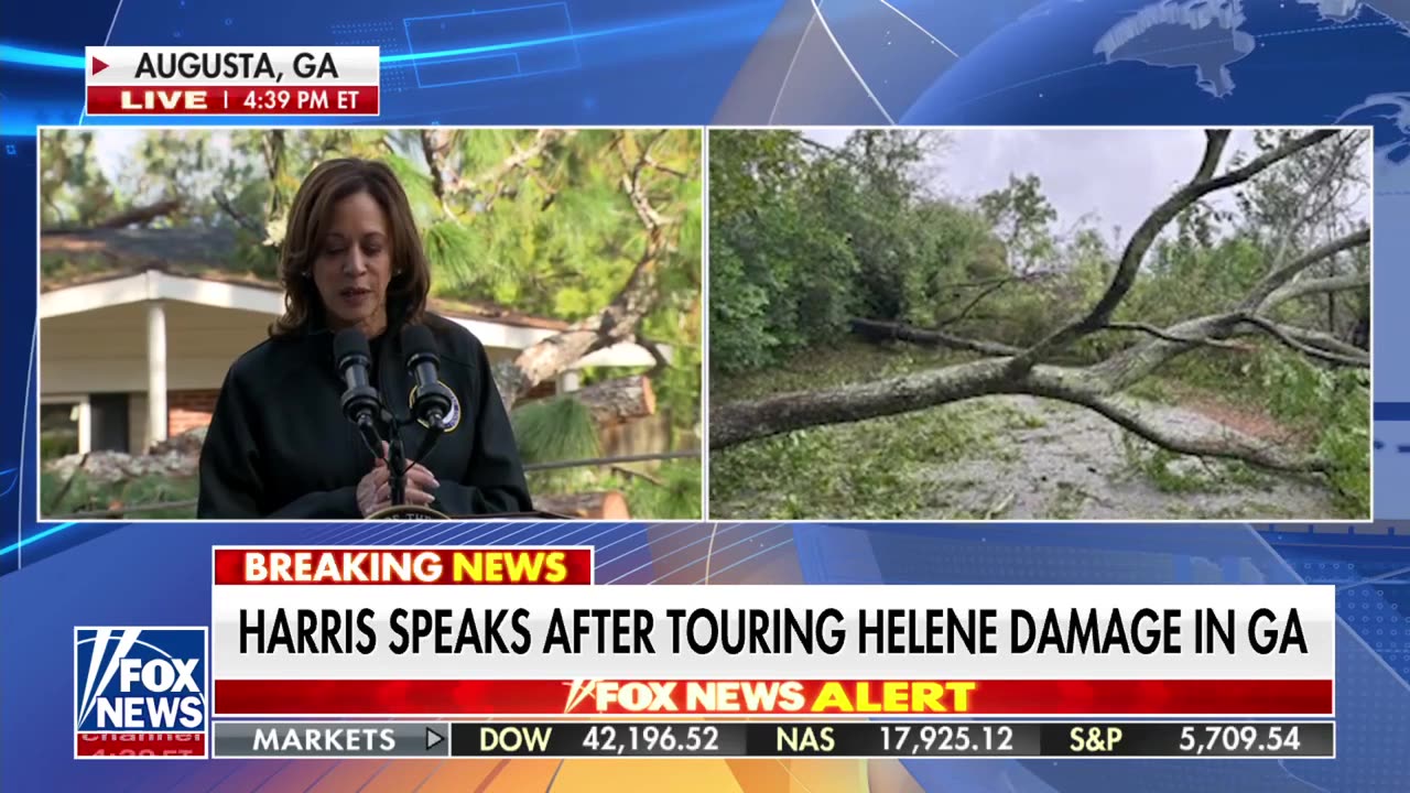 Kamala Harris visits Georgia in the aftermath of Hurricane Helene