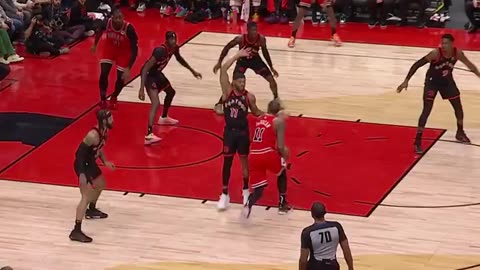 NBA - DeMar DeRozan pump fakes and gets the and-1 💪 Bulls-Raptors