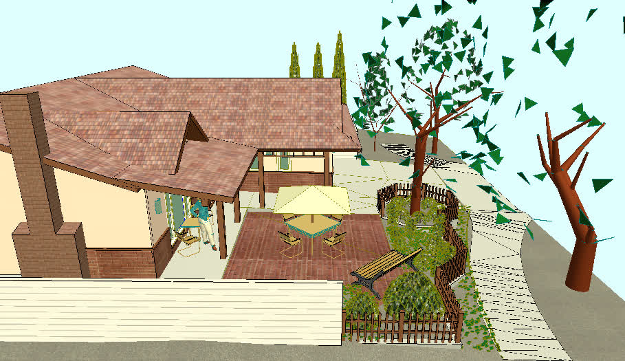 CAD Fly Thru - Residential Front Yard - www.ENRarchitects.com