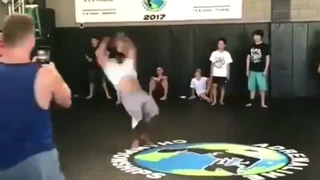 You can jump up and do so many back somersaults while sitting