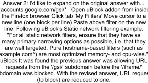 Blocking quotSignIn with Googlequot iframes using uBlock Origin