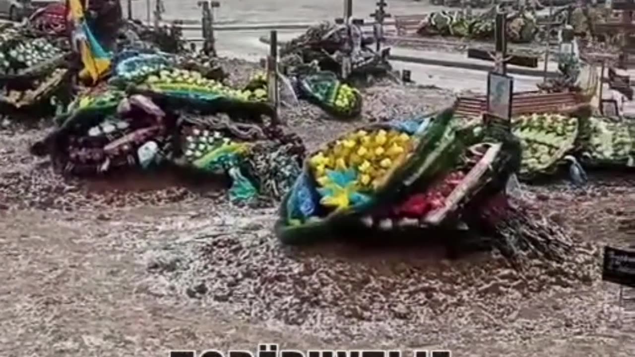 Ukraine Flags Over Graves