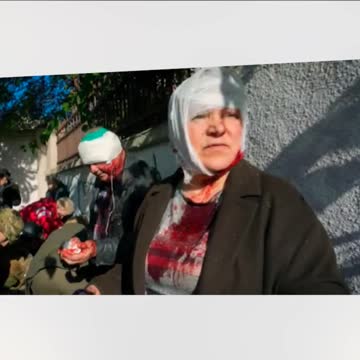 Actors in Kiev portray the ‘victims of terrible atrocities’ of Russia.