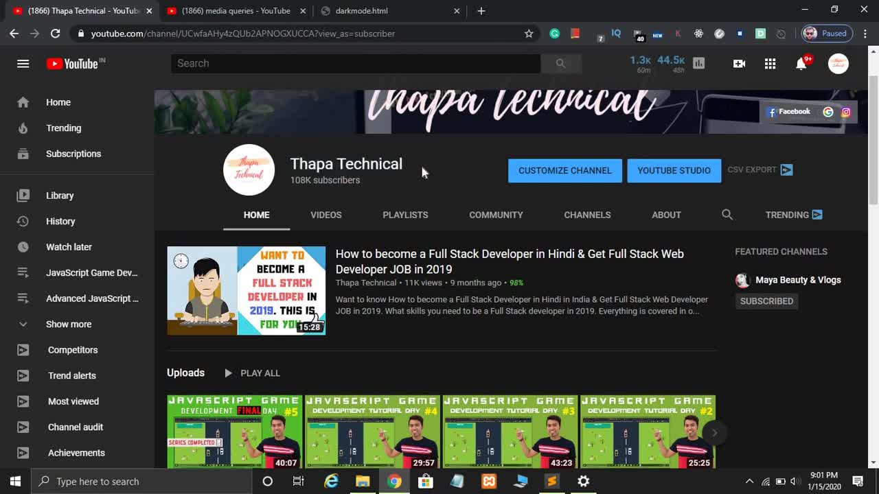 How to Add DARK MODE On Any Website using CSS In 2020
