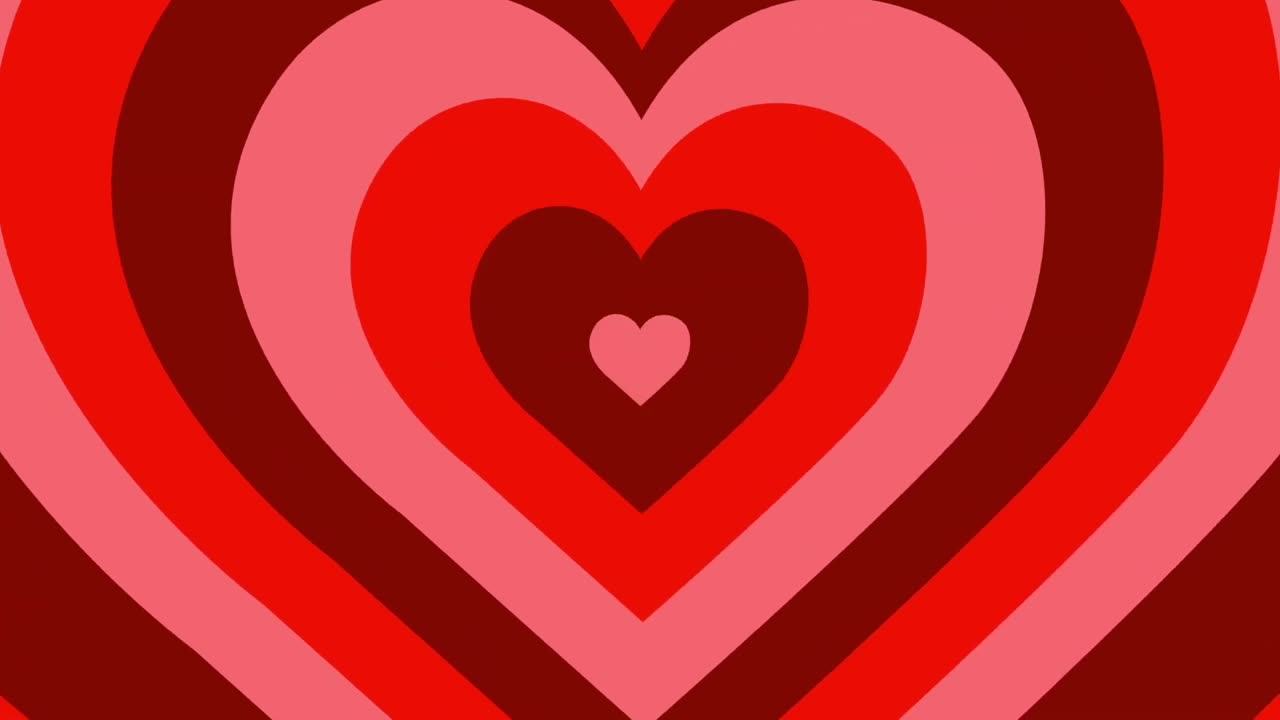 468. Heart Tunnel Background❤️Red Neon Heart