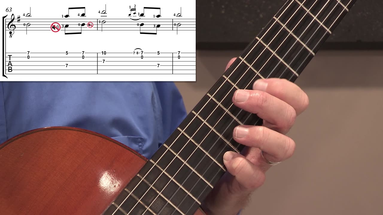 Technique Left-Hand, Part 2 (slow section). Video 8: m63-65, Version D