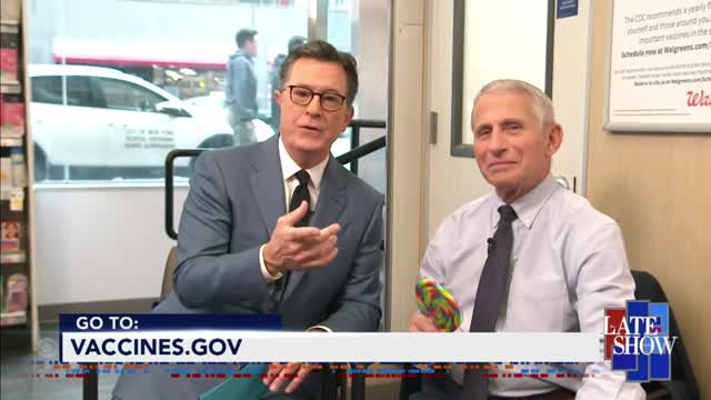 Fauci Gets Booster Shot With Colbert On Late Show