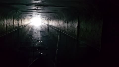 Kayaking through a tunnel