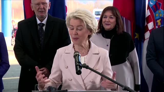 'No checks, no queues" - Von der Leyen at Croatia border