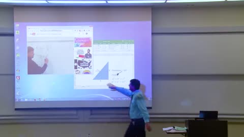 Maths professor fixes the projector screens (April fool prank)