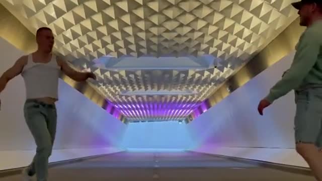 Duo Performs Impressive Frontflips And Floor Stunts Together At Same Time