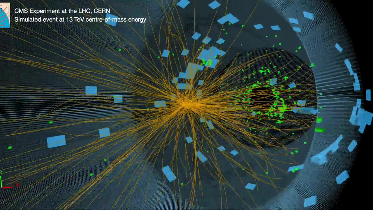 CMS event collision simulation at 13 TeV