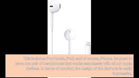 Apple EarPods Headphones with Lightning Connector. Microphone with Built-in Remote to Control M...