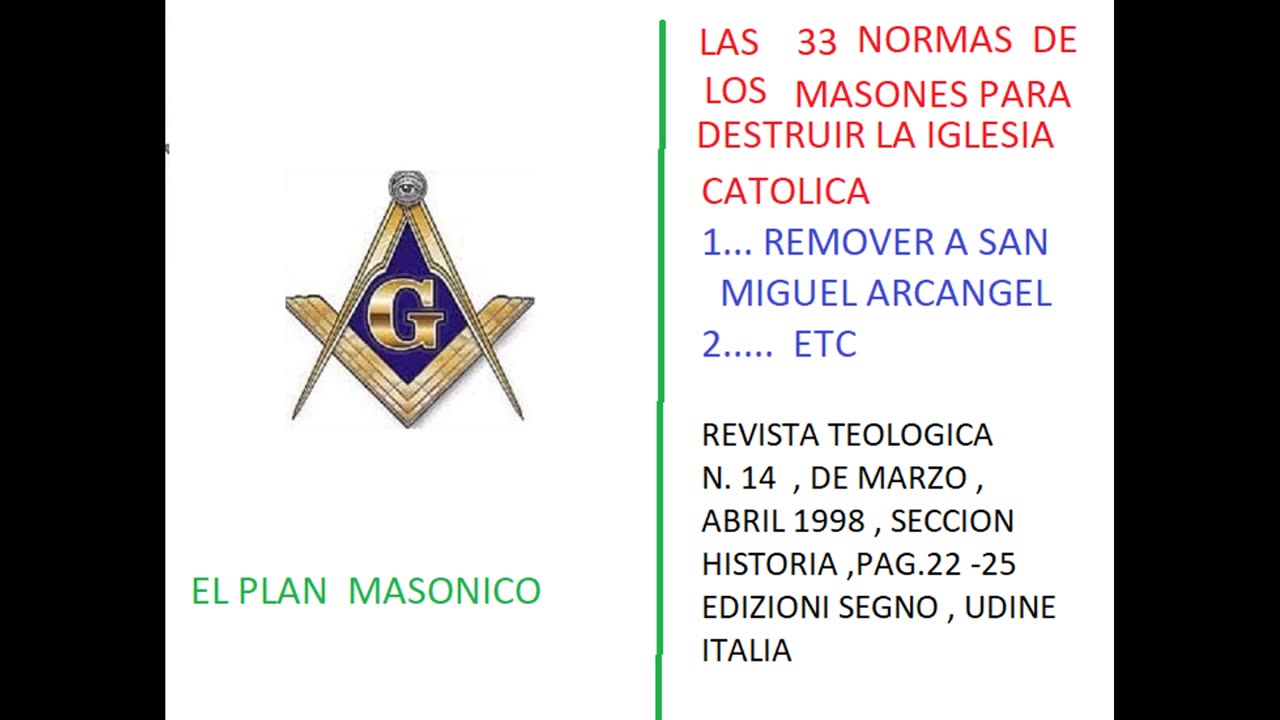 las 33 normas de los masones para destruir la iglesia catolica