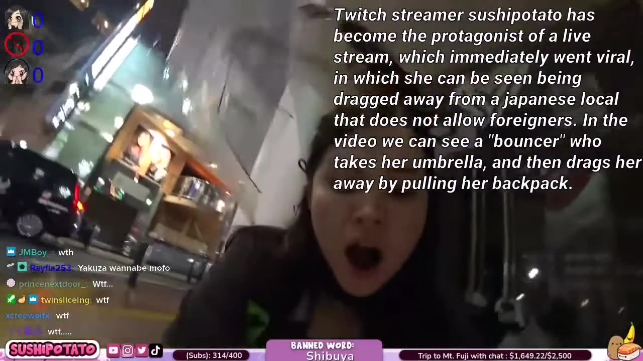 Twitch streamer sushipotato assaulted in Japan because she's a foreigner (gaijin)