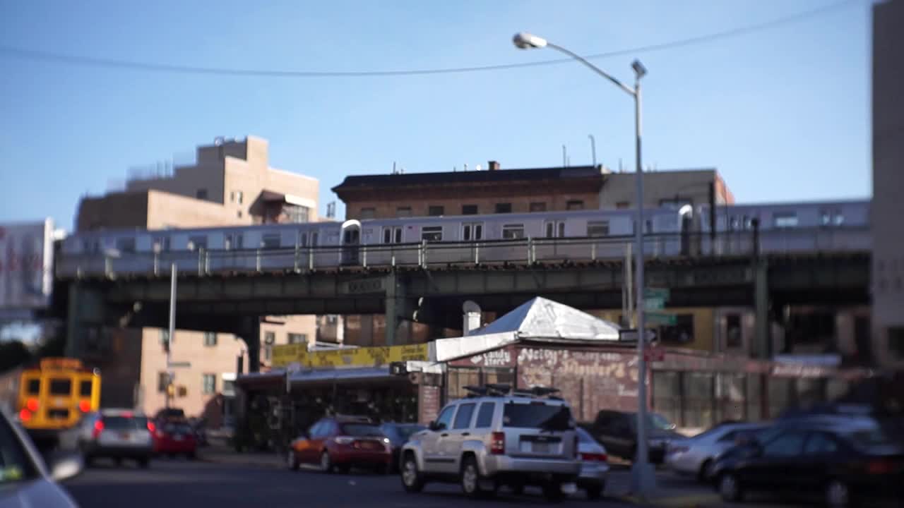 Subway Train Passes Brooklyn