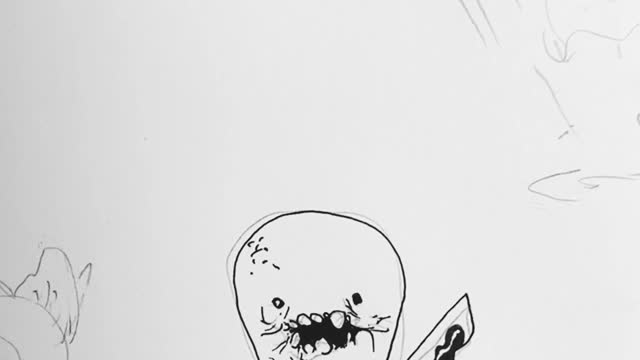 drawing and inking a creepy little dude