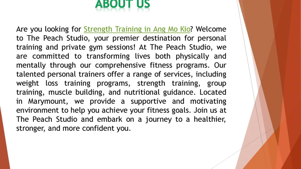 Are you looking for Strength Training in Ang Mo Kio?