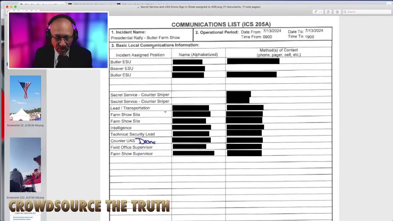 Getting to the Bottom of the Edited Dead Crooks Mugshot, Grassley Redactions-drone operator intervew