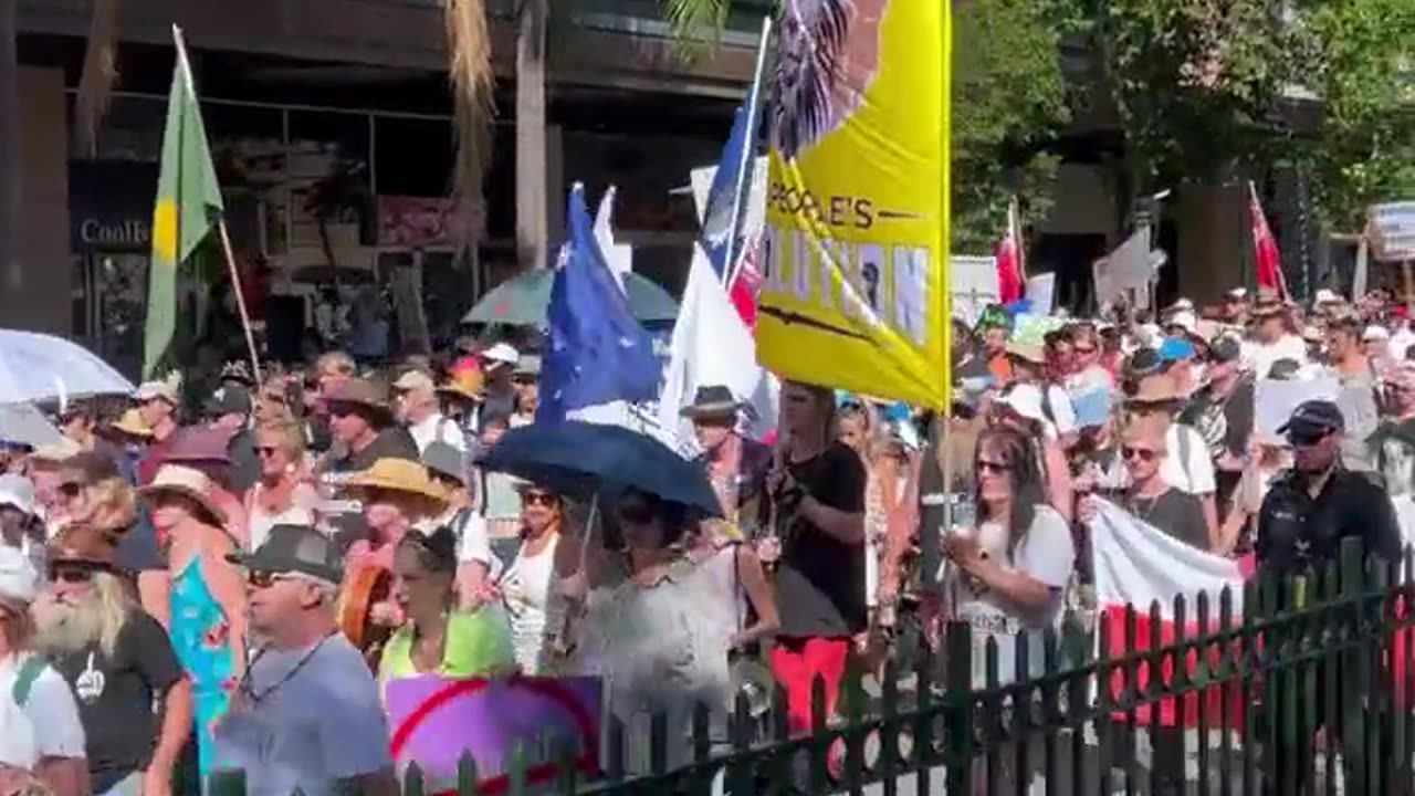 We see we know NWO has to go protest in Australia Brisbane 18 Feb 2023