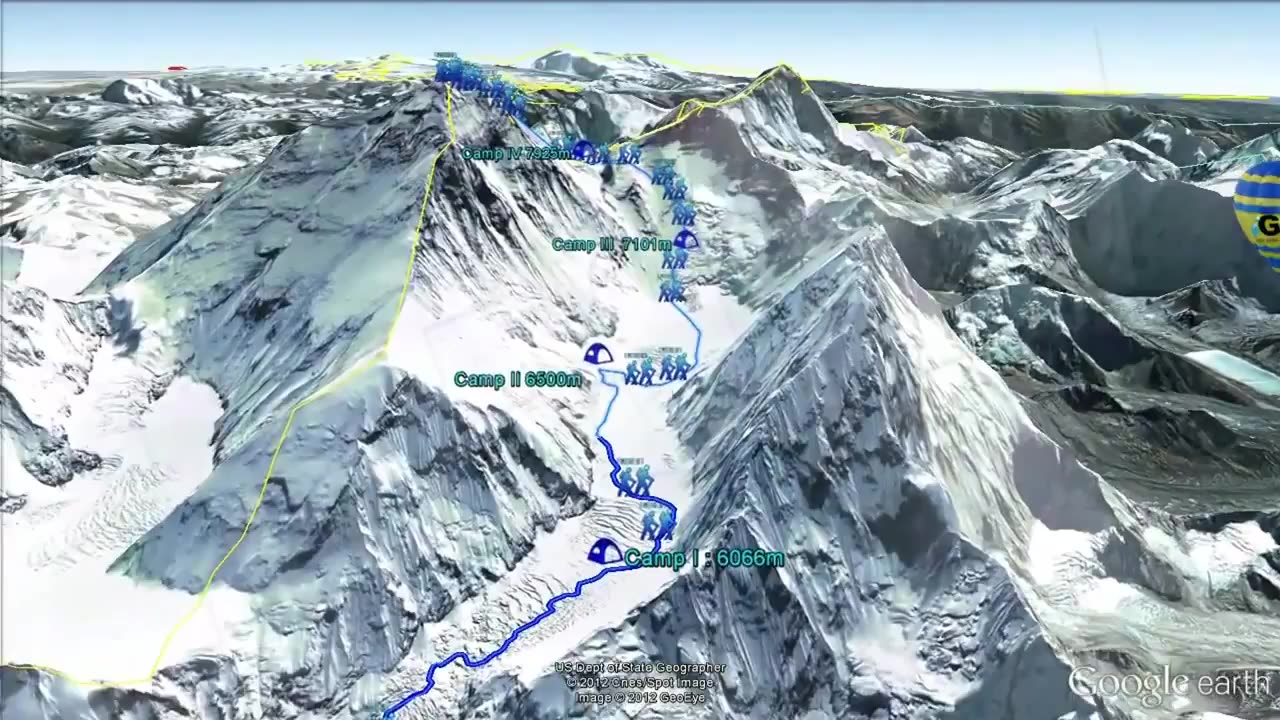 Mount Everest 3D Climbing Routes [igeoNews]