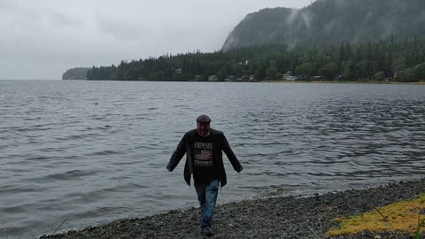 Blowing the Shofar for Feast of Trumpets at the Juneau Coast