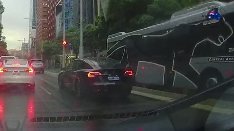 I guess road rules don't apply to Tesla drivers