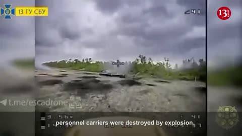 Kamikaze drone struck two Russian armored personnel carriers preparing for battle