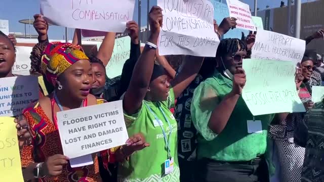 Protesters demand climate finance at COP27