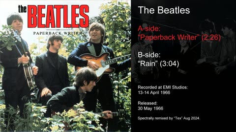 The Beatles - 1966 single "Paperback Writer" / "Rain" (2024 spectral remix)