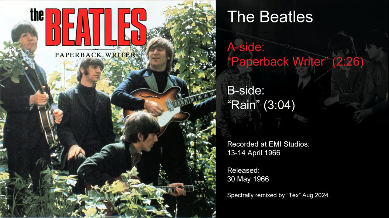 The Beatles - 1966 single "Paperback Writer" / "Rain" (2024 spectral remix)