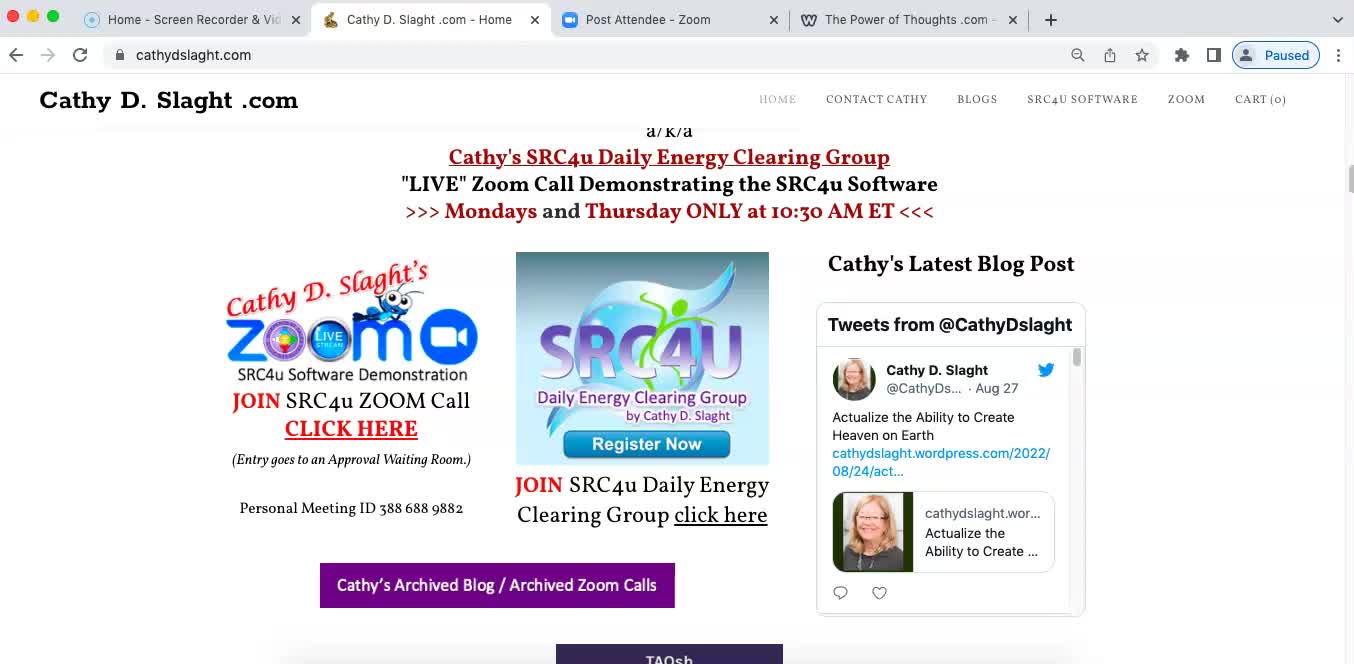 SRC4u Software Demonstration Zoom Call 9 5 2022 by Cathy D. Slaght