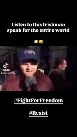 Irish man speaking to the entire world