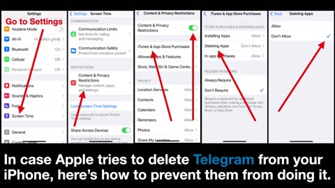 Iphone Settings to prevent Apple from deleting Telegram