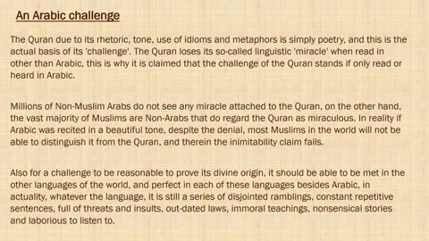 Part 9 The Inimitability Claim of the Quran Islam The Honest Truth