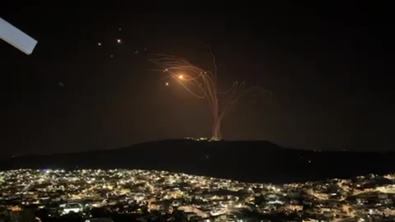 Crazy barrage of rockets and interceptions in the skies of northern Israel right now!