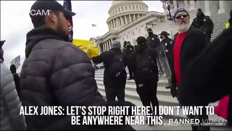 Alex Jones shows his RAW video from Jan 6th trying to stop the riot