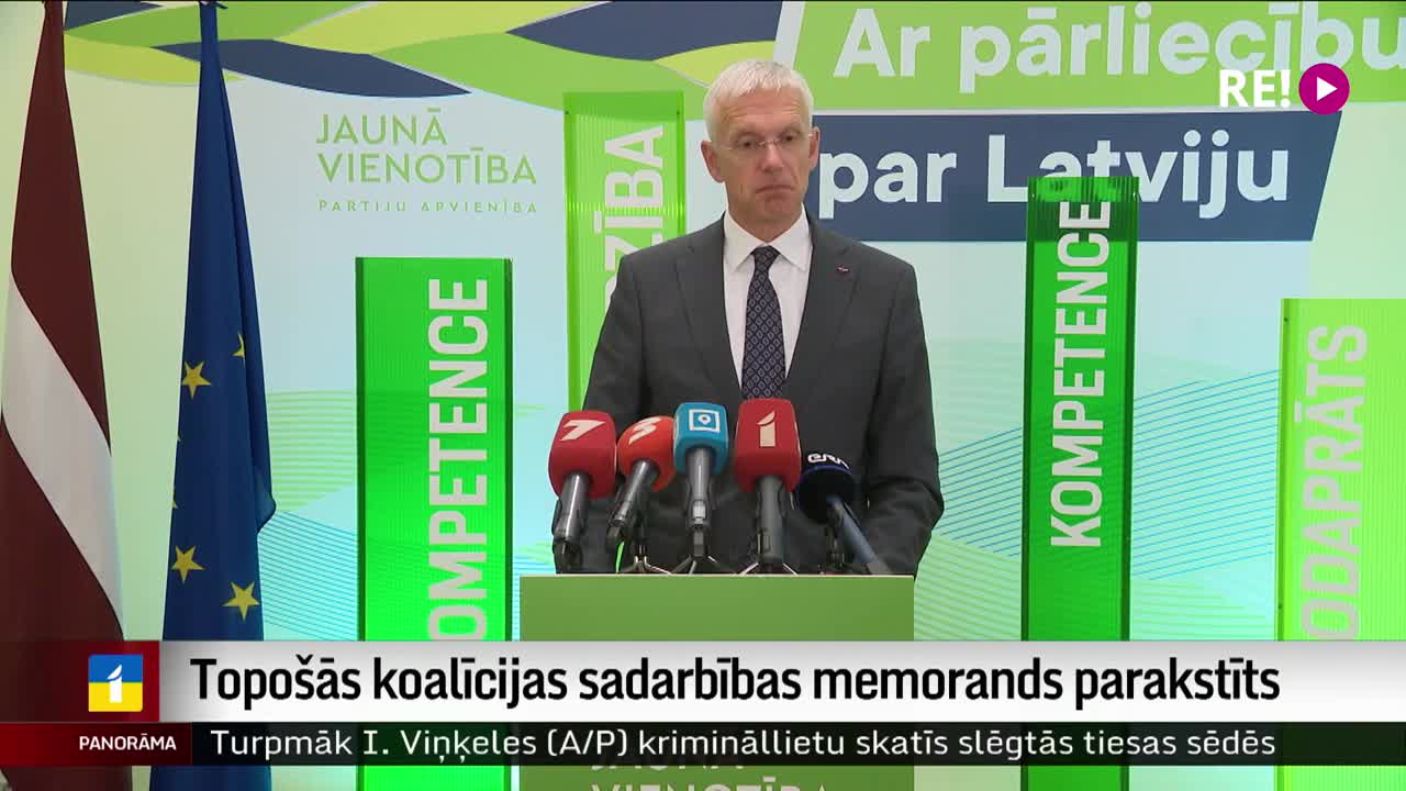 Topošās koalīcijas sadarbības memorands parakstīts