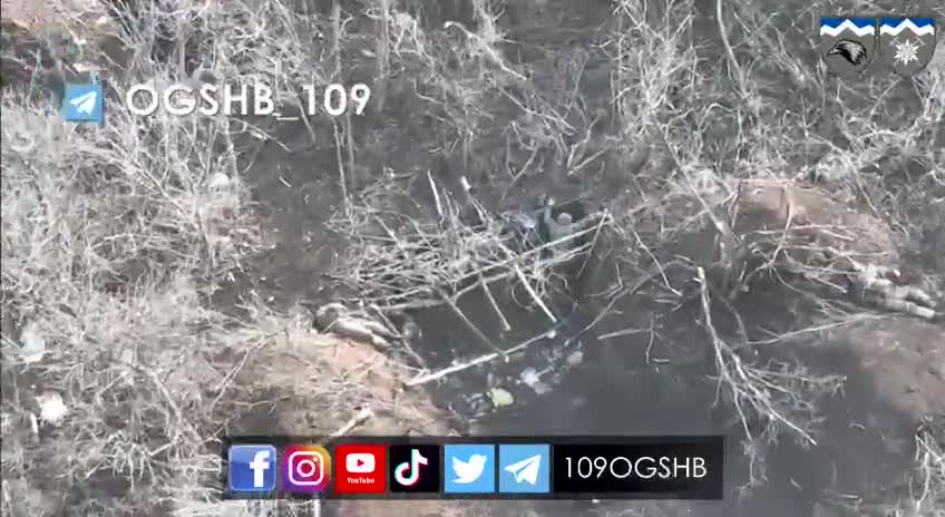 Ukrainian drones clearing Russian position near Bakhmut