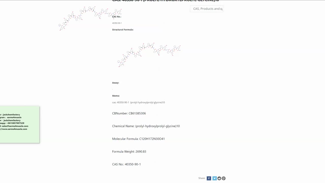 cas: 40350-90-1 (prolyl-hydroxylprolyl-glycine)10