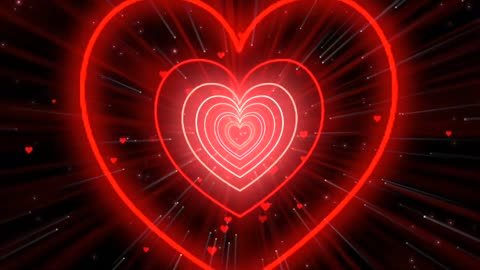 1162. Heart Tunnel❤️Red Heart Background Neon Heart Heart